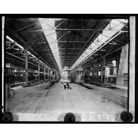 Interior of Newtown Tram Barns, Mansfield Street