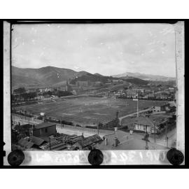 Elevated view of the Basin Reserve, from the Buckle Street / Sussex Street corner