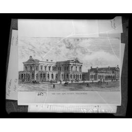 Sketch of the Law Courts, corner of Lambton Quay and Whitmore Street