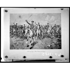 WW1 Engraving "The Scots Greys & Black Watch at St Quentin"