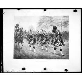 WW1 Engraving "Dinna Ye Hear the Pipes?"