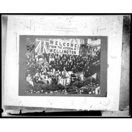 Signed photograph of Duke and Duchess of York, in Wellington Town Hall, with Mayor Norwood and his wife.