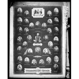 Copy photograph of composite of portraits of Mayor, councillors and senior officers