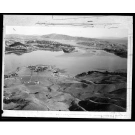 Aerial view of Pauatahanui, Grays Road in foreground, Porirua