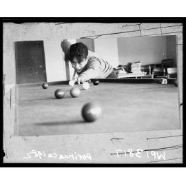 Woman playing Snooker, Porirua