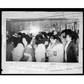 People in line at the Post Office, Cannons Creek, Porirua