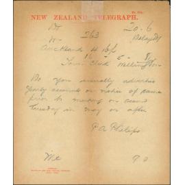 Town Clerk, Auckland, regarding advertising annual accounts