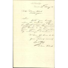 Town Clerk, Dunedin, forwarding specifications for coal supply