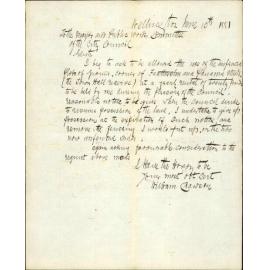 William Dawson, application to lease town hall reserve