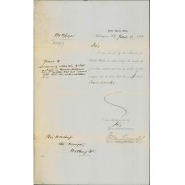 Public Works Department, acknowledgment of receipt of letter regarding state of streets on Thorndon reclaimed land