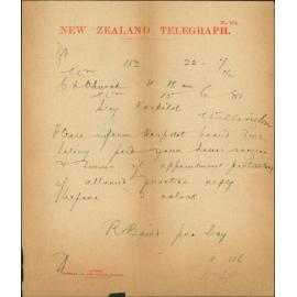 Hospital, Christchurch, asking particulars as to resident surgeon