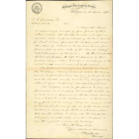 Wellington Gas Company, regarding extension of Tory Street