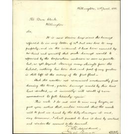 E W Morrah, further regarding damage to his property by overflow of water