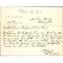 E J D Johnson, complaint as to state of drain in Ingestre Street