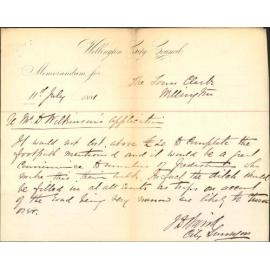 D N Wilkinson, regarding drain and fence on his property at Oriental Bay