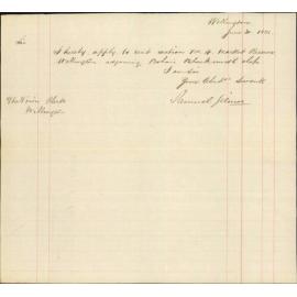 Samuel Gilmer, application to lease potion of Market Hall reserve