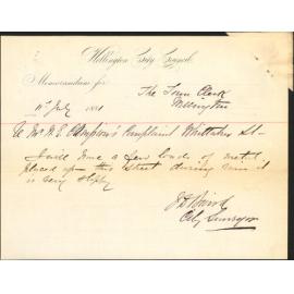 A E Campion, complaint as to state of Whittaker Street [George Street]