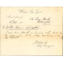 Charles Cowan, complaints as to formation of footpath in Herald Street