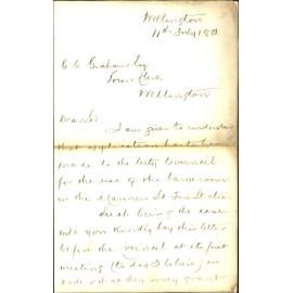Wellington Guards, application for use of Manners Street Fire Brigade hall