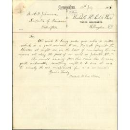 Waddell McLeod and Weir, complaint as to nuisance in Johnstone Street