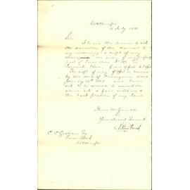 Arthur Dorset, application for right of way off Taranaki Place