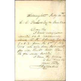 James Lockie, notice of assignment of reclaimed land section