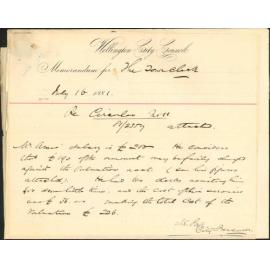 Colonial Secretary's Office, circular regarding cost of annual valuation