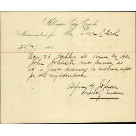 Inspector of Nuisances, regarding fencing notice Hon John Johnston Hopper Street