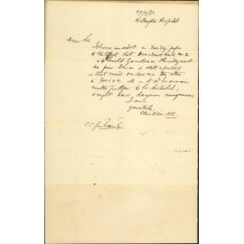 Hospital Surgeon, regarding sale of hospital buildings and patients unfit for removal