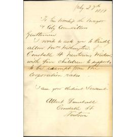 A Dunstall, application for remission of rates of Mrs Wetherington, widow