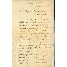 W J Gaudy, complaint as to culvert in Webb Street