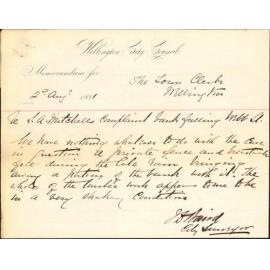 S A Mitchell, complaint as to state of Webb Street