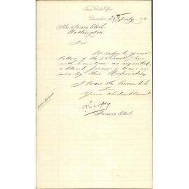 Town Clerk, Dunedin, forwarding copy of Corporation lease