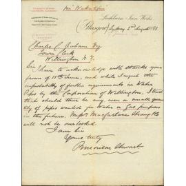 R Morrison Stewart, regarding shipment of pipes in the future