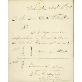 John Dudgeon, application to lease Market Hall reserve