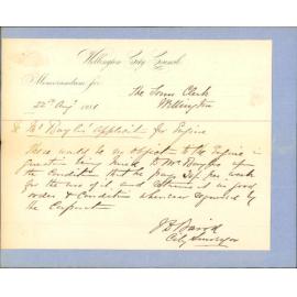 G H Baylis and Co, application for hire of engine at Hutt bridge