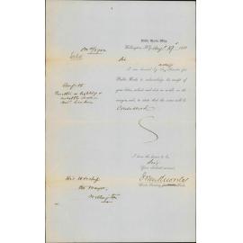 Public Works Department, acknowledgment of letter regarding streets on reclaimed land