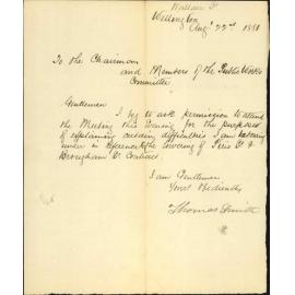 Thomas Smith, regarding contract for formation of Pirie and Brougham Streets