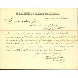 Wellington Harbour Board, regarding paving Customhouse Quay