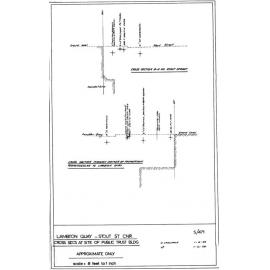 Lambton Quay Stout Street Corner, Cross Section at Site Public Trust Building