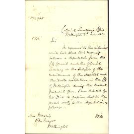Colonial Secretary's Office, regarding cost of maintenance hospital and charitable aid - returning to the old system