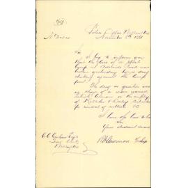 Police Department, regarding lamp broken by draftsman