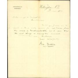John Duthie, application for 3/4" service to private home