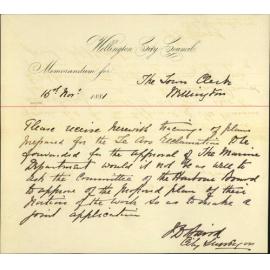 City Surveyor, with tracings of Te Aro reclamation for the Government