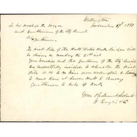W Baylis and Co, invitation to driving first pile Hutt Bridge water works