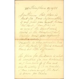 H P Keals, forwarding plan of proposed Te Aro reclamation