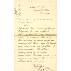 W J Gaudin, application regarding drain in Elizabeth street