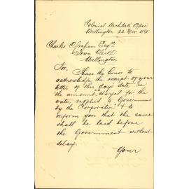 Colonial Secretary's Office, regarding charge to Government for water supply