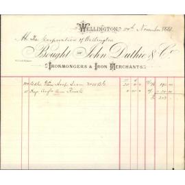 J Duthie and Co, regarding hoop iron for wharf