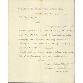 Cricketers Association, regarding marquee for sale of liquors in Newtown Park